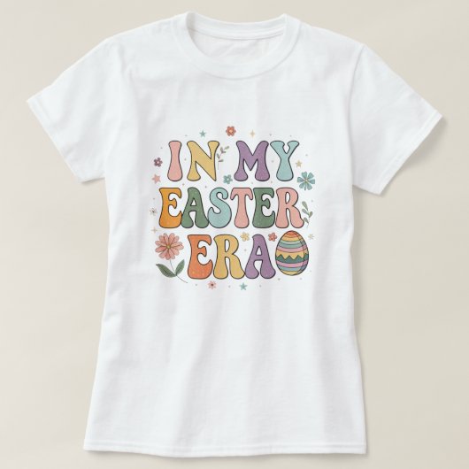 In mijn T-shirt uit de Paastijd; Trendy Retro Spri (Design voorkant)