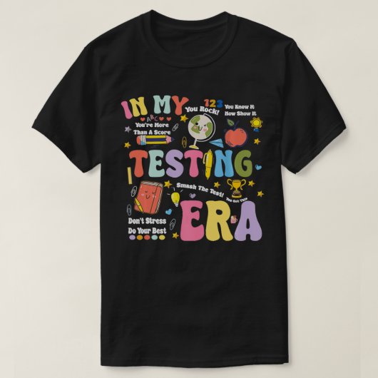 In mijn testtijd Grappige testdag leraar lesgeven T-shirt (Design voorkant)