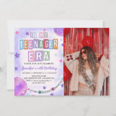In Mijn Tiener Era Paarse Disco Verjaardagsfoto Kaart (Voorkant)