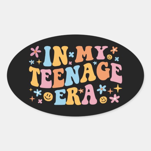 In mijn tienertijd ben ik ovale sticker (Voorkant)