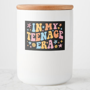 In mijn tienertijd ben ik voedselcontainer etiket