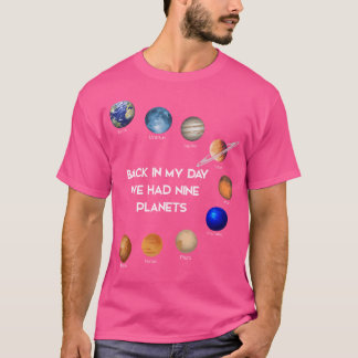 In mijn tijd hadden we negen planeten zonne-energi t-shirt