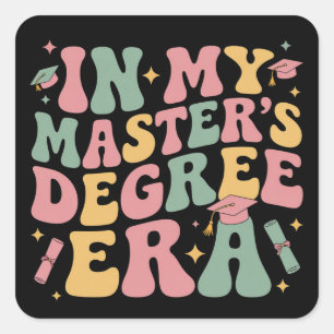 in mijn tijd van de masterdiploma's Afstuderen Mas Vierkante Sticker
