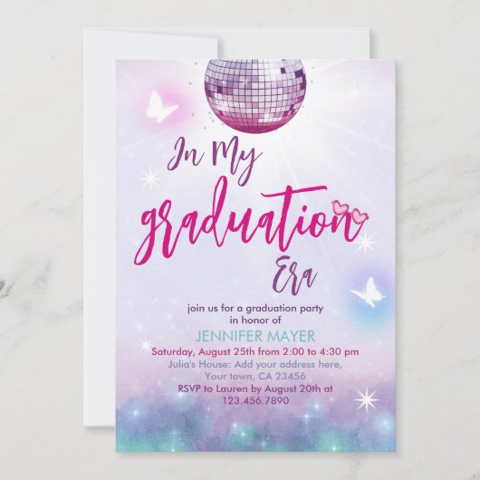 In mijn tijdperk Afstuderen Paarse muziek Afstuder Kaart (Voorkant)