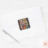 in Mijn Tijdperk Als Moeder Van Twee Groovy Grappi Vierkante Sticker (Envelop)