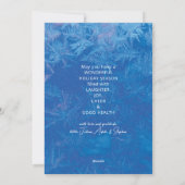 In mijn tijdperk onze eerste kerst dennen sneeuw b feestdagenkaart (Achterkant)