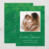 In mijn tijdperk onze eerste kerstpijnboom groen e feestdagenkaart (Voorkant / Achterkant)