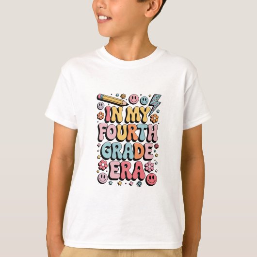 In mijn tijdperk van de vierde klas 4e klas terug t-shirt (Voorkant)