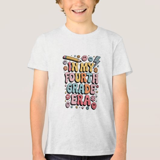 In mijn tijdperk van de vierde klas 4e klas terug  Tri-Blend shirt (Voorkant)