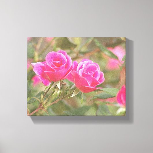 In mijn tuin, digitaal in reliëf gemaakt Roos 2 Canvas Afdruk (Voorkant)