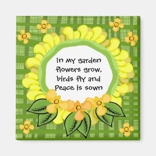 In mijn tuin... Magneetvierkant Magneet