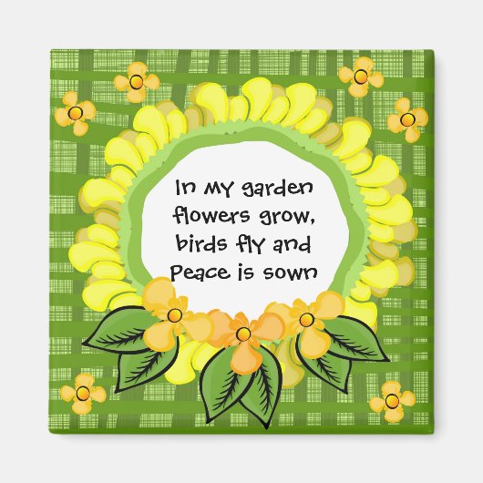 In mijn tuin... Magneetvierkant Magneet (Voorkant)