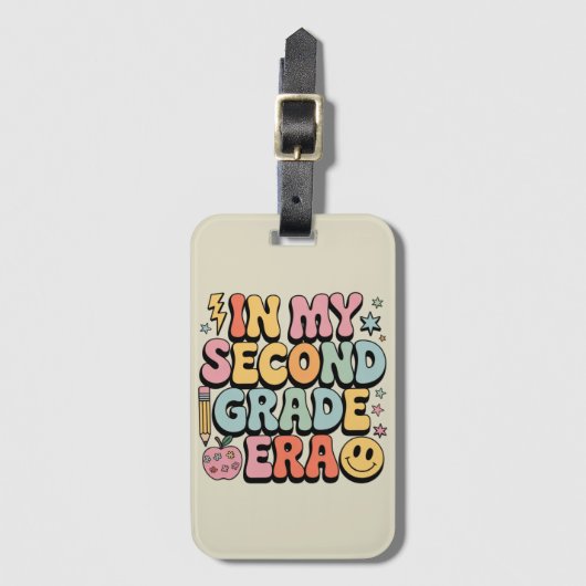 In mijn tweede klas tijdperk 2e klas leraar terug bagagelabel (Voorkant (verticaal))