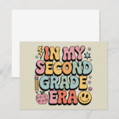In mijn tweede klas tijdperk 2e klas leraar terug bedankkaart (Voorkant / Achterkant)