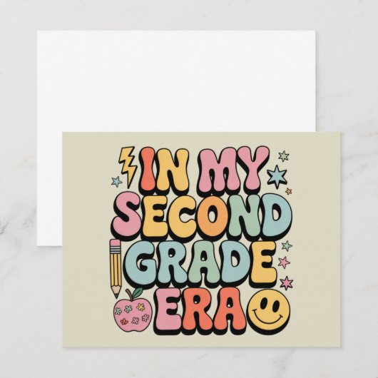 In mijn tweede klas tijdperk 2e klas leraar terug bedankkaart (Voorkant / Achterkant)