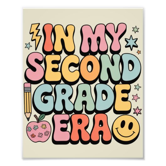 In mijn tweede klas tijdperk 2e klas leraar terug foto afdruk (Voorkant)