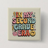 In mijn tweede klas tijdperk 2e klas leraar terug vierkante button 5,1 cm (Voorkant)
