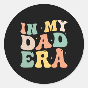 In mijn vader tijdperk liefhebber Groovy Retro Dad Ronde Sticker