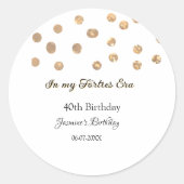 In mijn veertiger jaren golden stippen Happy Birth Ronde Sticker (Voorkant)