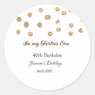 In mijn veertiger jaren golden stippen Happy Birth Ronde Sticker