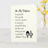 In mijn verdediging - een grappig, gelukkig Moeder Kaart (Gele Bloem)