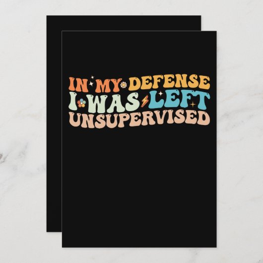 In mijn verdediging werd ik ongecontroleerd gelate kaart (Voorkant / Achterkant)