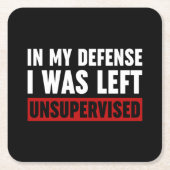 In mijn verdediging werd ik ongecontroleerd gelate kartonnen onderzetters (Voorkant)