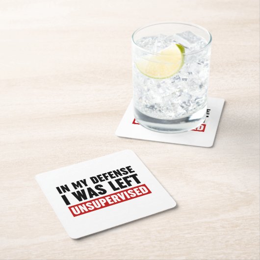 In mijn verdediging werd ik ongecontroleerd gelate kartonnen onderzetters (Insitu)