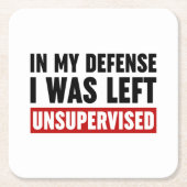 In mijn verdediging werd ik ongecontroleerd gelate kartonnen onderzetters (Voorkant)