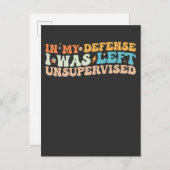 In mijn verdediging werd ik ongecontroleerd gelate uitnodiging briefkaart (Voorkant / Achterkant)