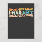 In mijn verdediging werd ik ongecontroleerd gelate uitnodiging briefkaart (Voorkant)