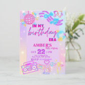 In mijn verjaardag Era Retro Neon Verjaardag Kaart (Staand voorkant)