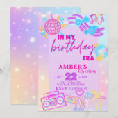 In mijn verjaardag Era Retro Neon Verjaardag Kaart (Voorkant / Achterkant)