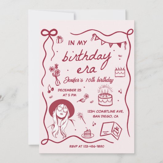 In mijn verjaardag Era Retro Verjaardag Kaart (Voorkant)