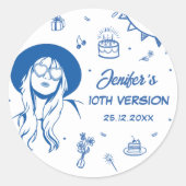 In mijn verjaardag Era Retro Verjaardag Ronde Sticker (Voorkant)