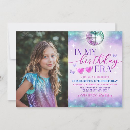 In Mijn Verjaardag Tijdperk Foto Uitnodigen - Tien Kaart (Voorkant)