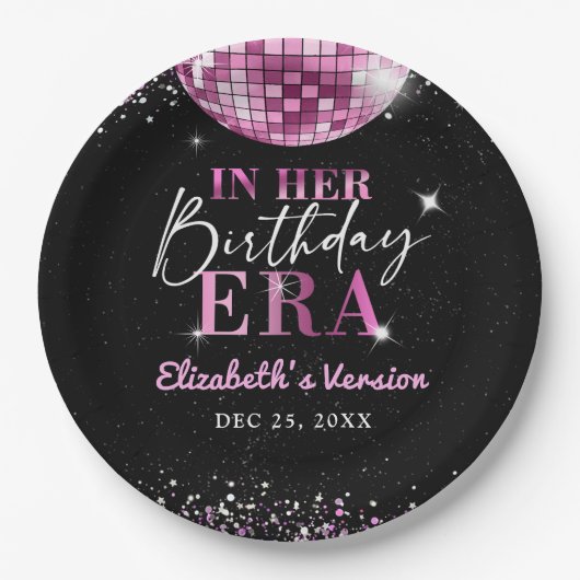 In mijn verjaardagstijd Disco Verjaardag Papieren Bordje (Voorkant)