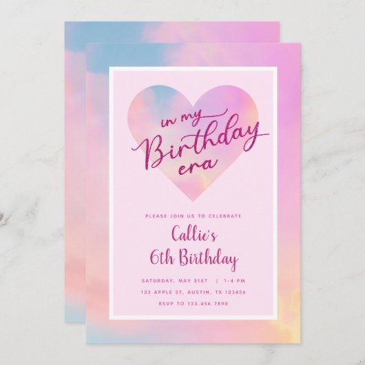 In mijn verjaardagstijd kaart (Voorkant / Achterkant)