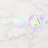 In mijn verjaardagstijd, Rainbow Neon Verjaardag Confetti (Achterkanten)