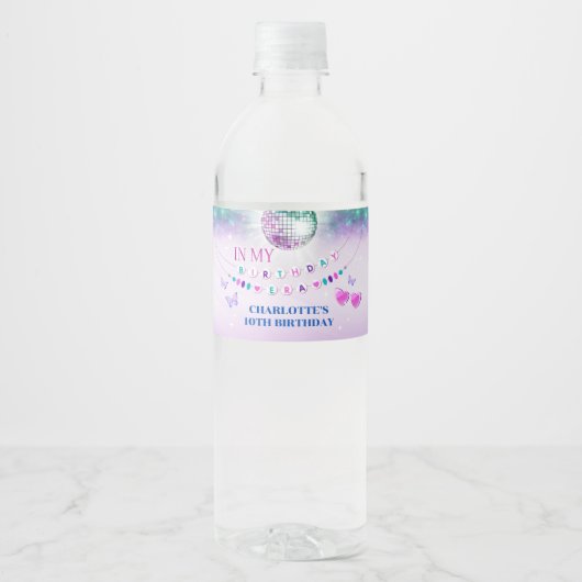 In mijn verjaardagstijd Water Bottle Label Waterfles Etiket (Voorkant)