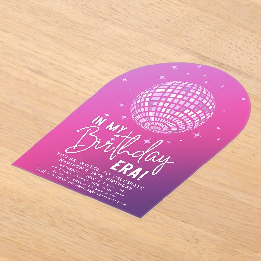 In mijn verjaardagstijdperk, Era Party, Eras Party Acryl Uitnodigingen (Laagn)