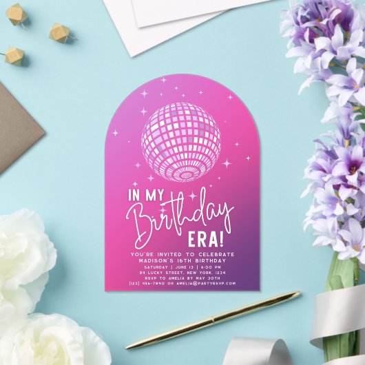 In mijn verjaardagstijdperk, Era Party, Eras Party Acryl Uitnodigingen (Insitu (Huwelijk))