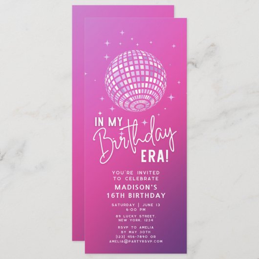 In mijn verjaardagstijdperk, Era Party, Eras Party Kaart (Voorkant / Achterkant)