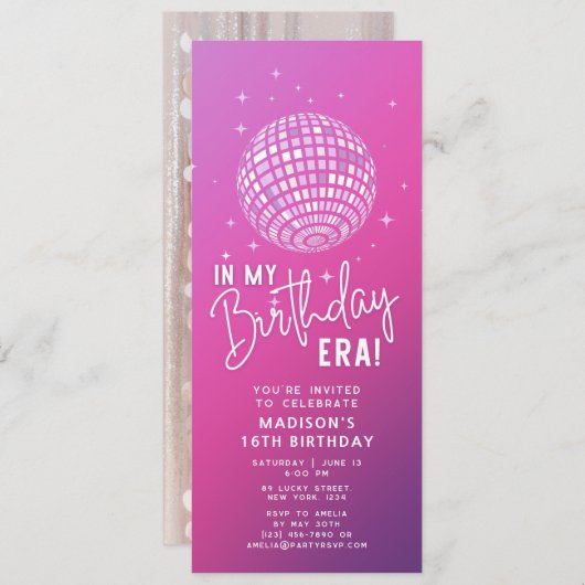 In mijn verjaardagstijdperk, Era Party, Eras Party Kaart (Voorkant / Achterkant)