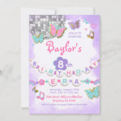 In mijn verjaardagstijdperk feestuitnodiging kaart (Voorkant)