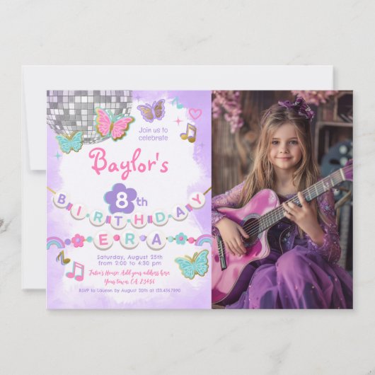 In Mijn Verjaardagstijdperk Feestuitnodiging met F Kaart (Voorkant)