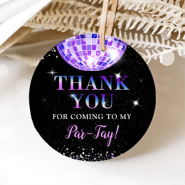 In mijn verjaardagstijdperk Paarse Disco Verjaarda Bedankjes Labels