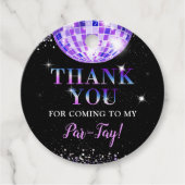 In mijn verjaardagstijdperk Paarse Disco Verjaarda Bedankjes Labels (Voorkant)