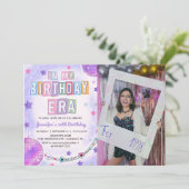 In Mijn Verjaardagstijdperk Paarse Disco Verjaarda Kaart (Staand voorkant)