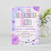 In mijn verjaardagstijdperk Paarse Disco Verjaarda Kaart (Staand voorkant)